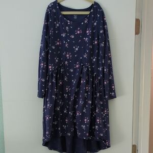 Tea collection Floral Long Sleeve High Low Cotton Dress Easter Girls 12